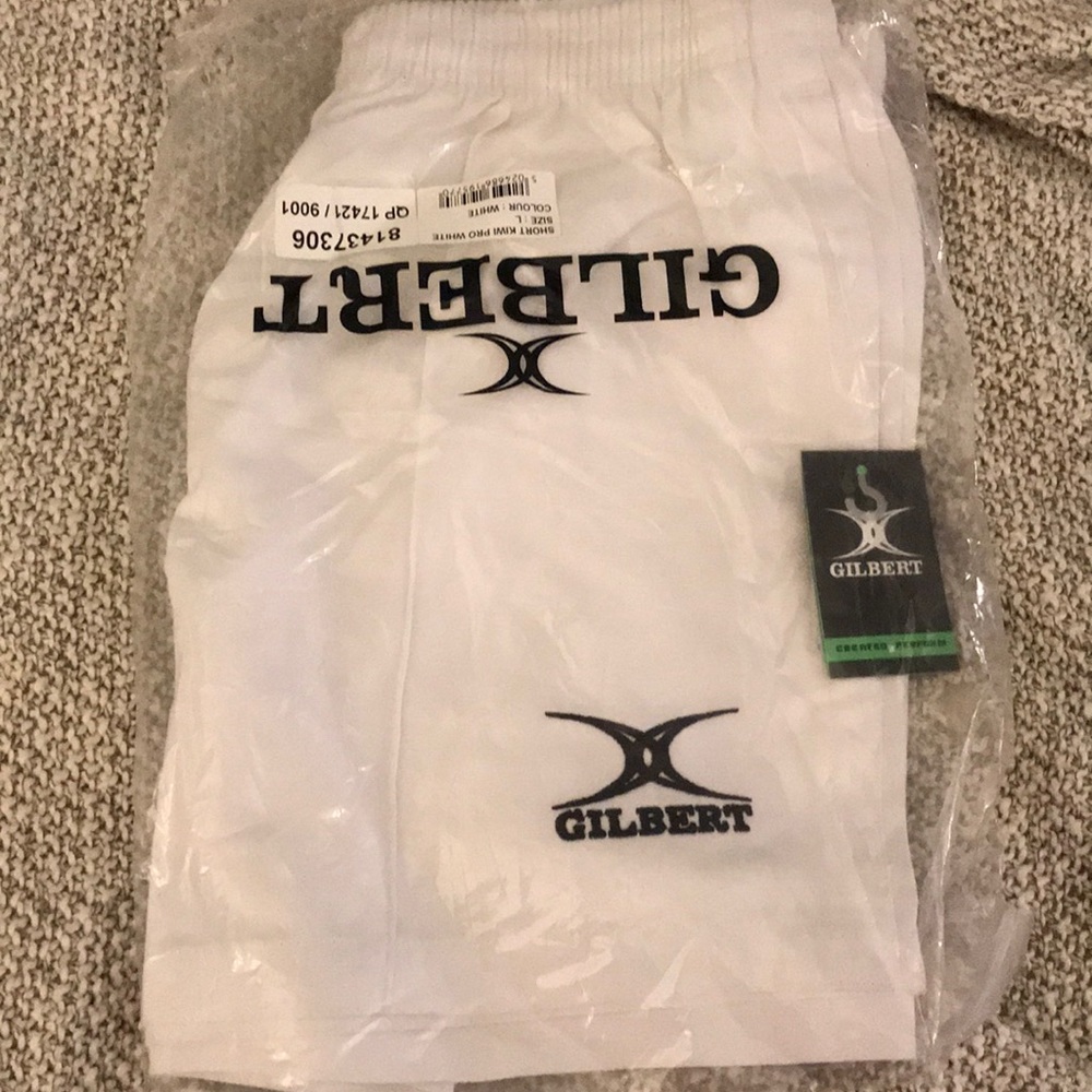Rugby Gilbert white shorts kiwi pro
